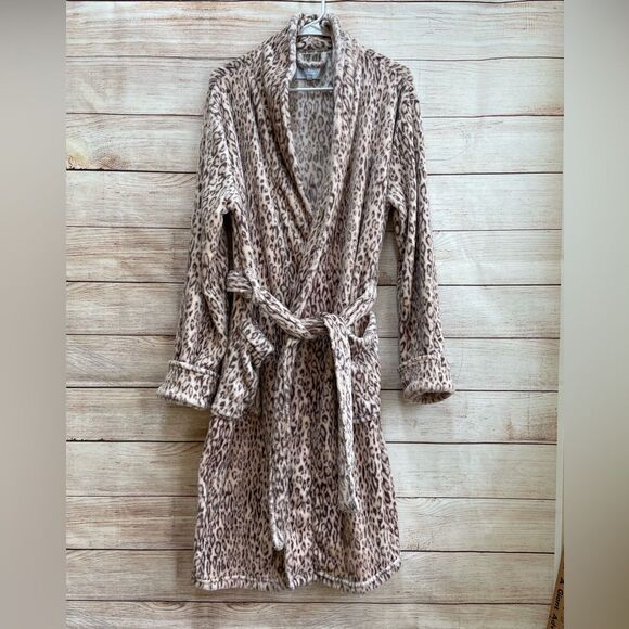 NINE WEST FLEECE ROBE IN CHEETAH PRINT - Picture 1 of 5
